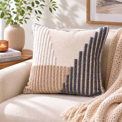 Chic Bohemian Throw Pillow Cover - Abstract Wave