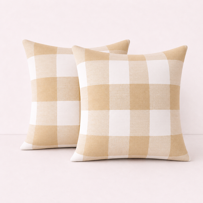 Striped Throw Pillow Cover Cases -Beige