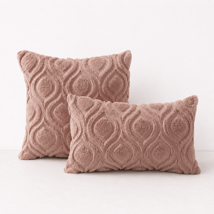 Geometric Quilted Pillow Covers- Pink