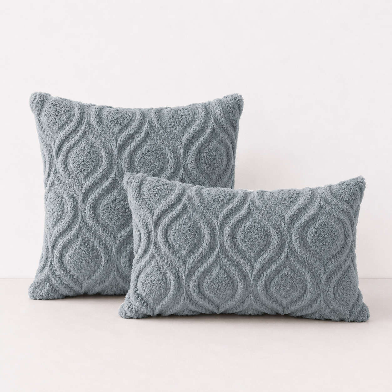 Geometric Quilted Pillow Covers- Grey