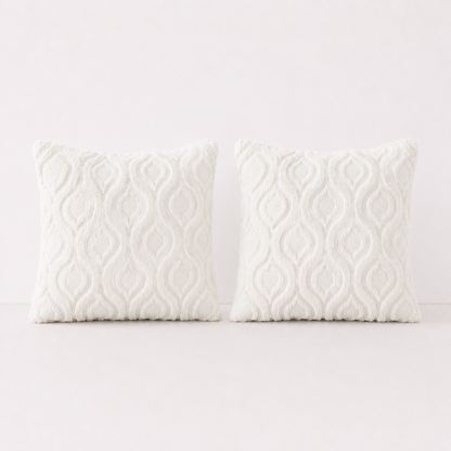 Boho Abstract Throw Pillow Covers - White