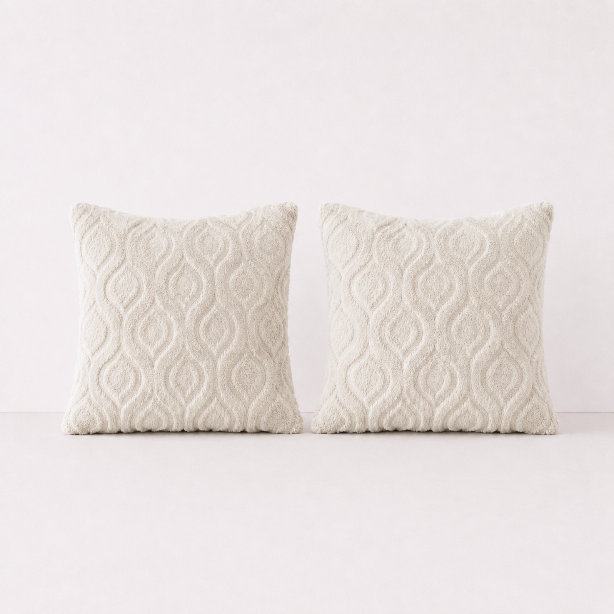 Boho Abstract Throw Pillow Covers - Ivory