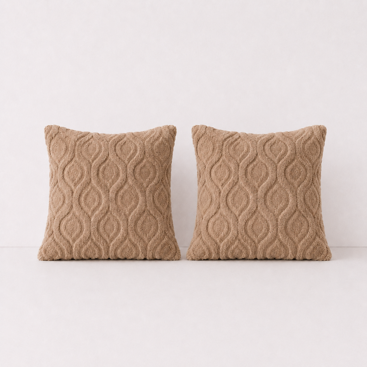 Boho Abstract Throw Pillow Covers -  Brown