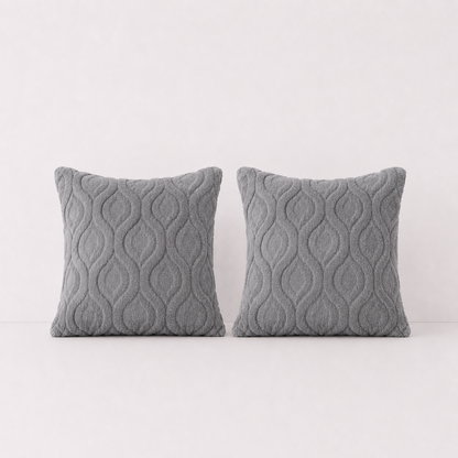 Boho Abstract Throw Pillow Covers - Grey