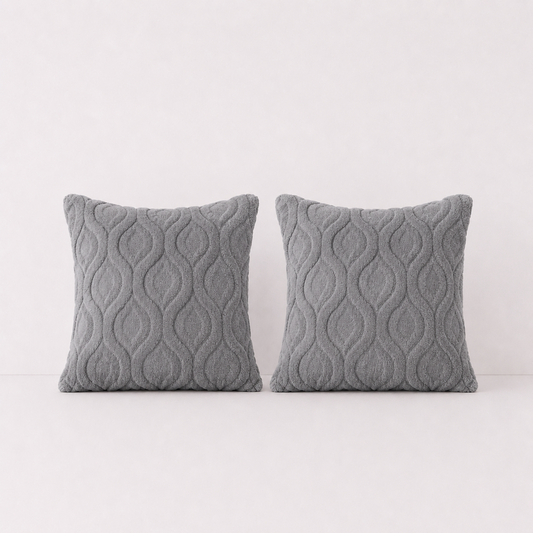 Boho Abstract Throw Pillow Covers - Grey