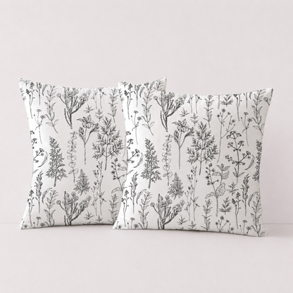 Rustic Botanical Throw Pillow Cover