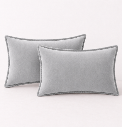 Soft Chenille Throw Pillow Covers- Grey