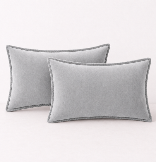 Soft Chenille Throw Pillow Covers- Grey