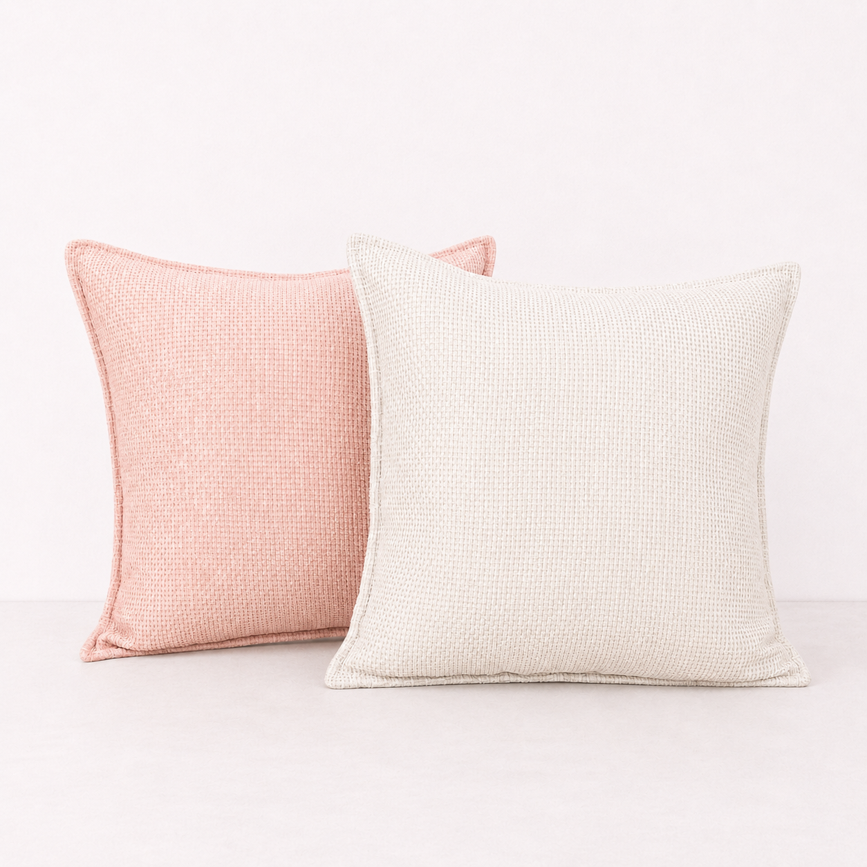 Luxury Chenille Throw Pillow Covers- Ivory