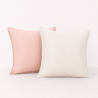 Luxury Chenille Throw Pillow Covers- Ivory