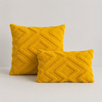 Boho Abstract Throw Pillow Cover- Yellow