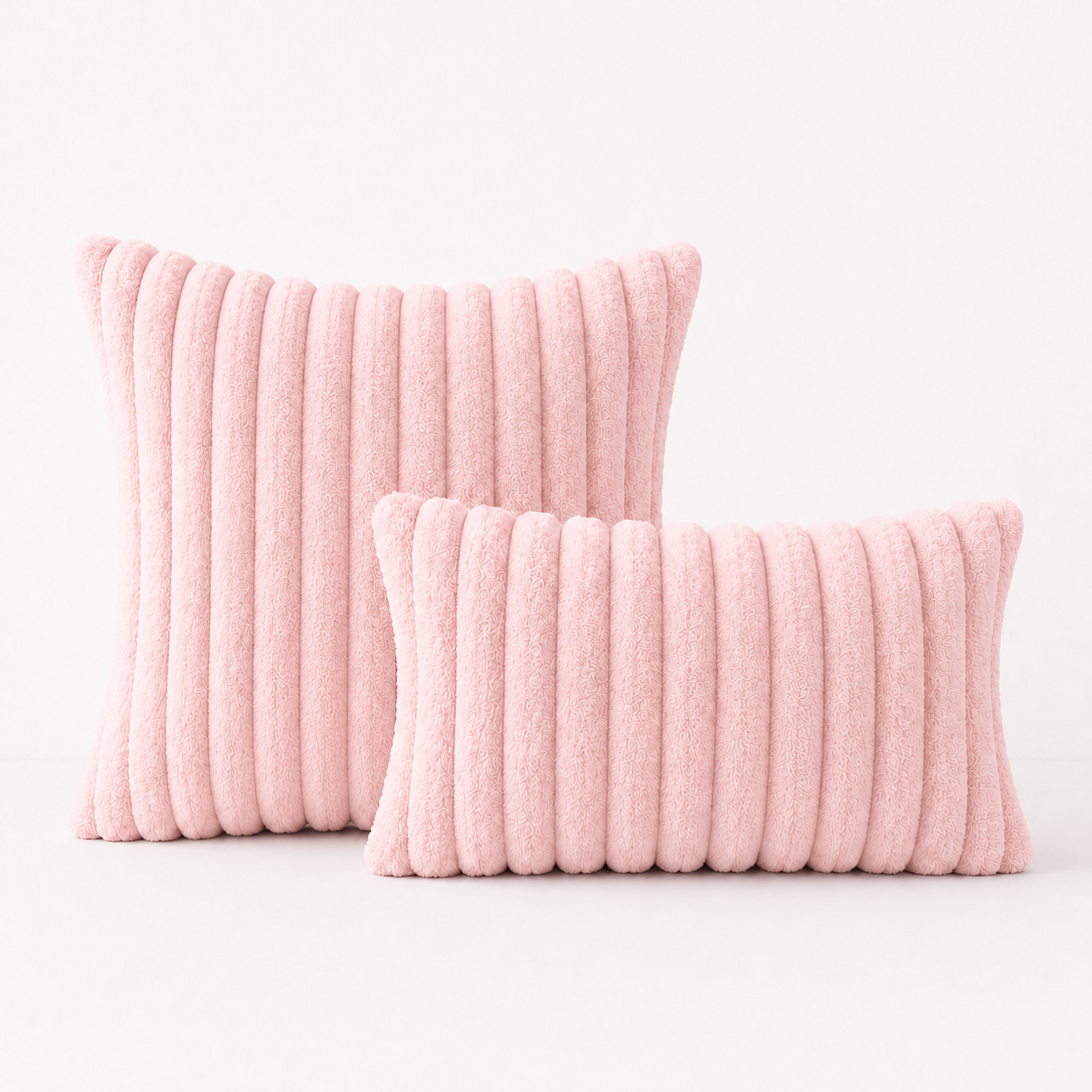 Faux Fur Boho Throw Pillow Covers- Pink