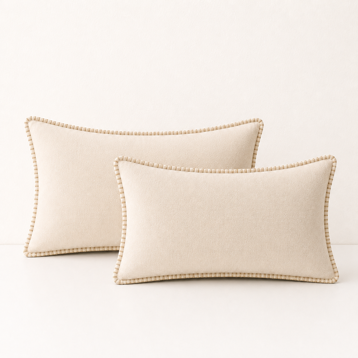Soft Chenille Throw Pillow Covers-Ivory