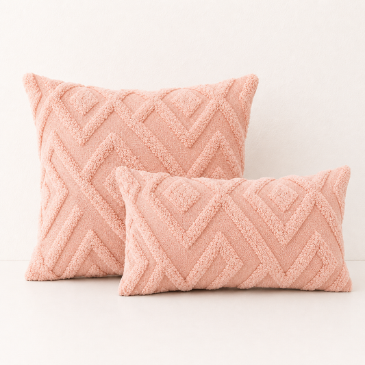Boho Abstract Throw Pillow Cover- Pink