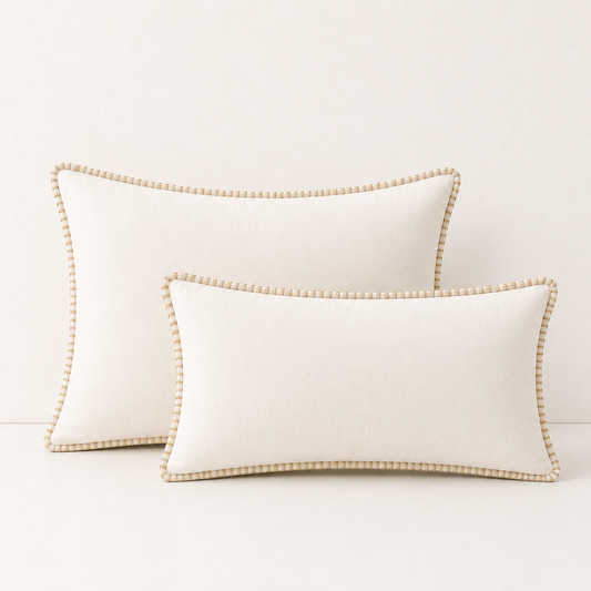 Soft Chenille Throw Pillow Covers- White