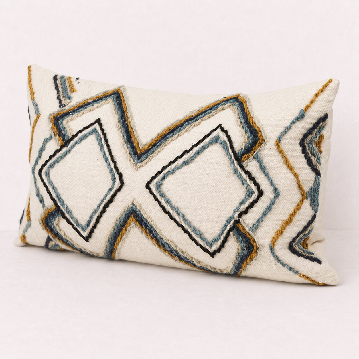 Modern Diamond Embroidered Pillow Covers