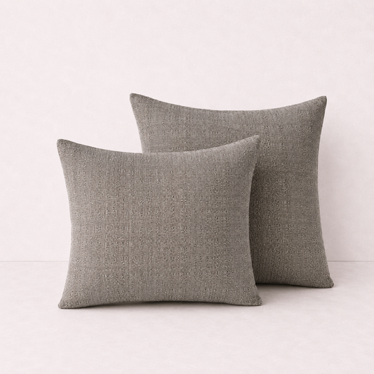 Textured Woven Decorative Pillow Cover - Dark Grey
