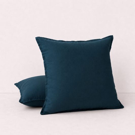 Relaxed Linen Decorative Throw Pillow Cover- Navy