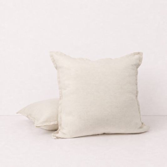 Relaxed Linen Decorative Throw Pillow Cover- Ivory