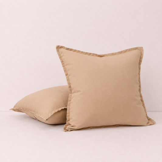 Relaxed Linen Decorative Throw Pillow Cover- Beige