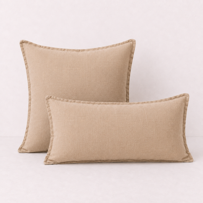 Relaxed Linen Decorative Throw Pillow Cover- Beige