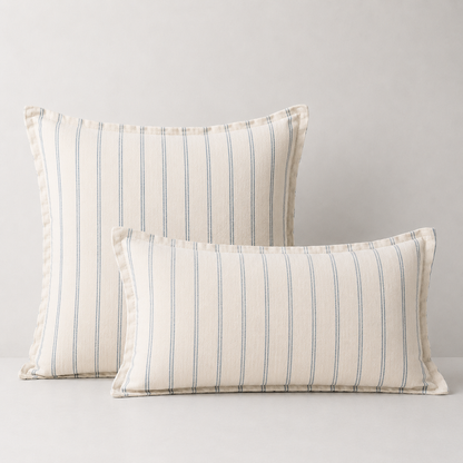 Relaxed Linen Decorative Throw Pillow Cover- Striped