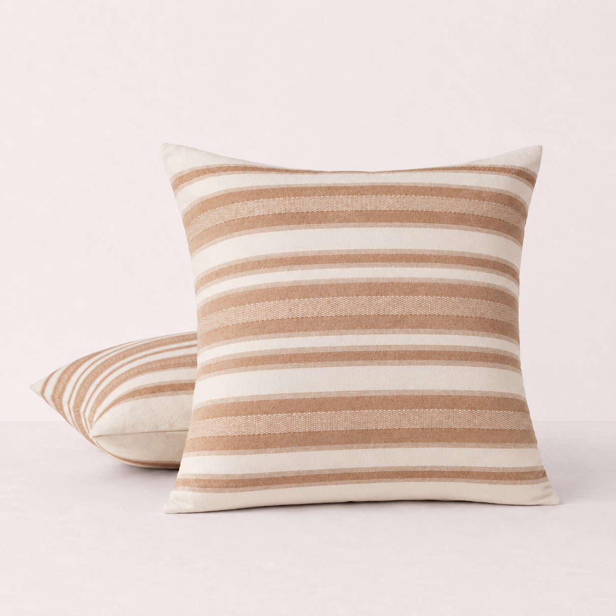 Horizontal Stripe Decorative Throw Pillow Cover- Orange