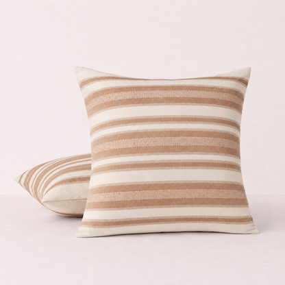 Horizontal Stripe Decorative Throw Pillow Cover- Orange