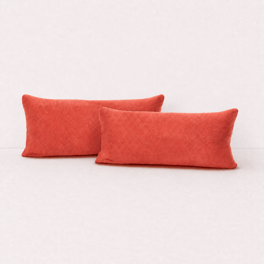 Coral Plush Lumbar Pillow Cover