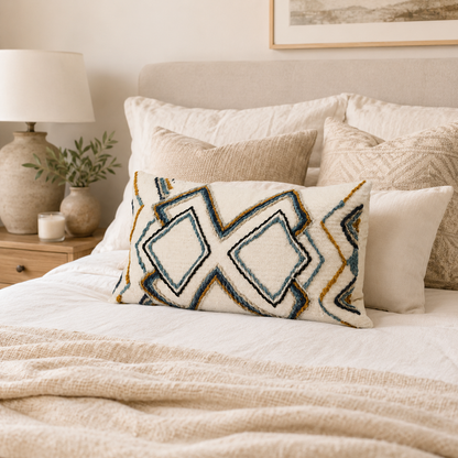 Modern Diamond Embroidered Pillow Covers