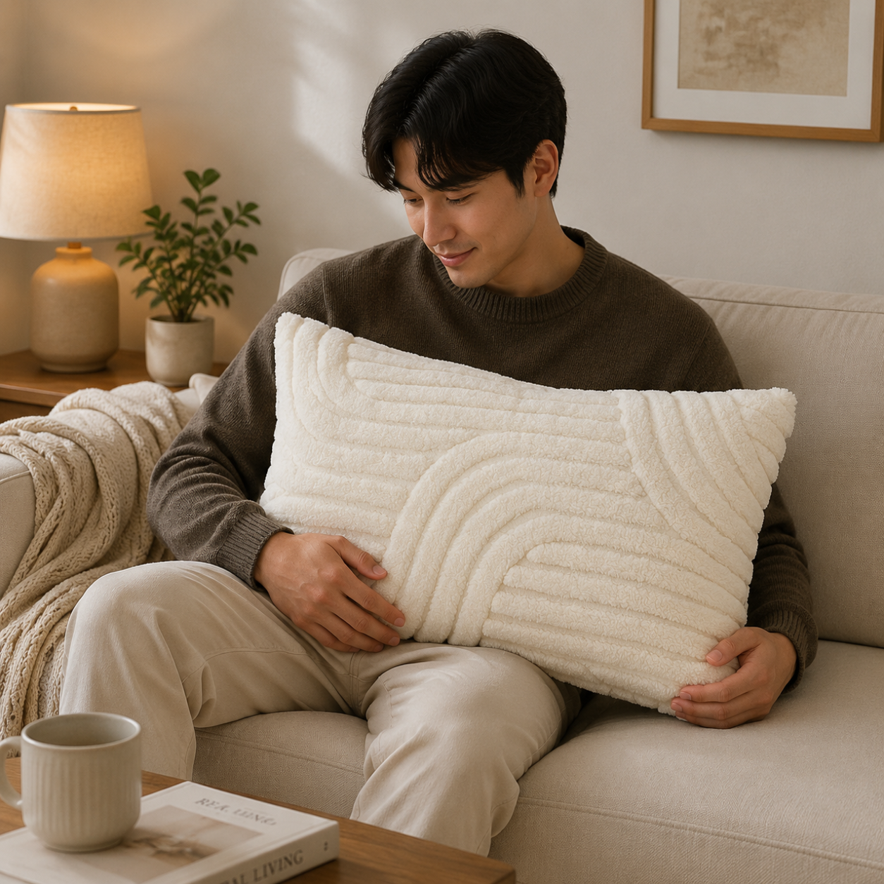 Soft Fuzzy Boho Throw Pillow Covers