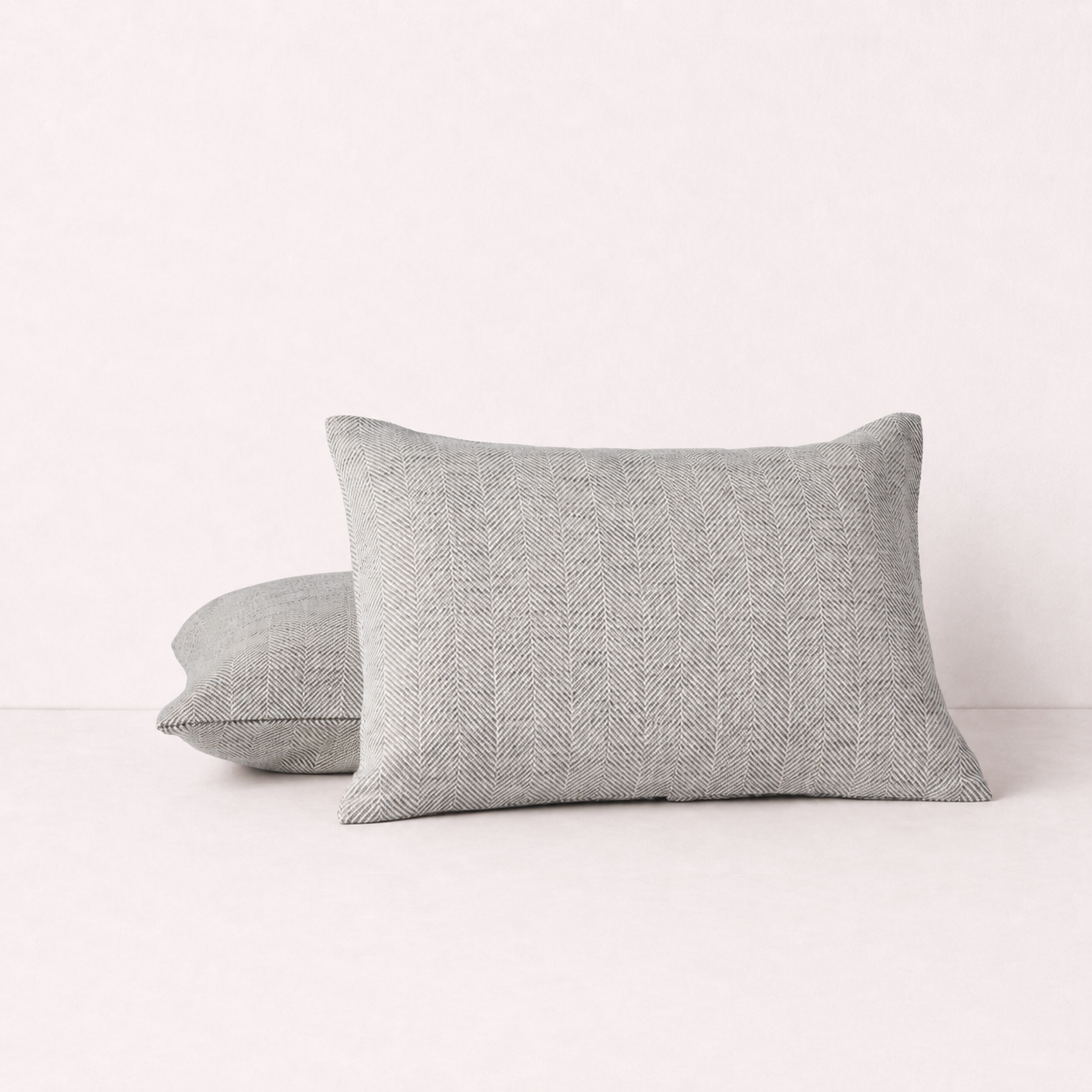 Herringbone Weave Decorative Throw Pillow Cover- Grey