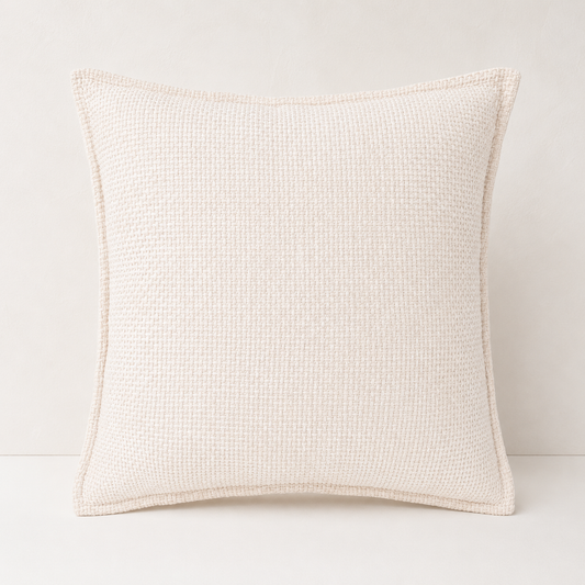 Luxury Chenille Throw Pillow Covers- Ivory