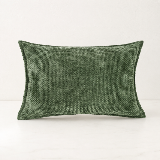 Luxury Chenille Throw Pillow Covers- Green