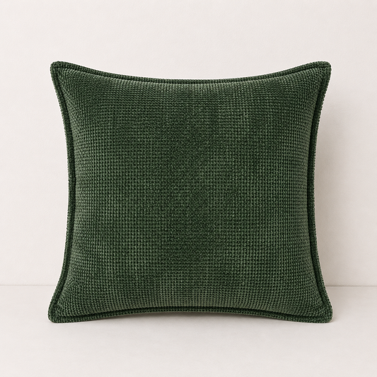 Luxury Chenille Throw Pillow Covers- Green