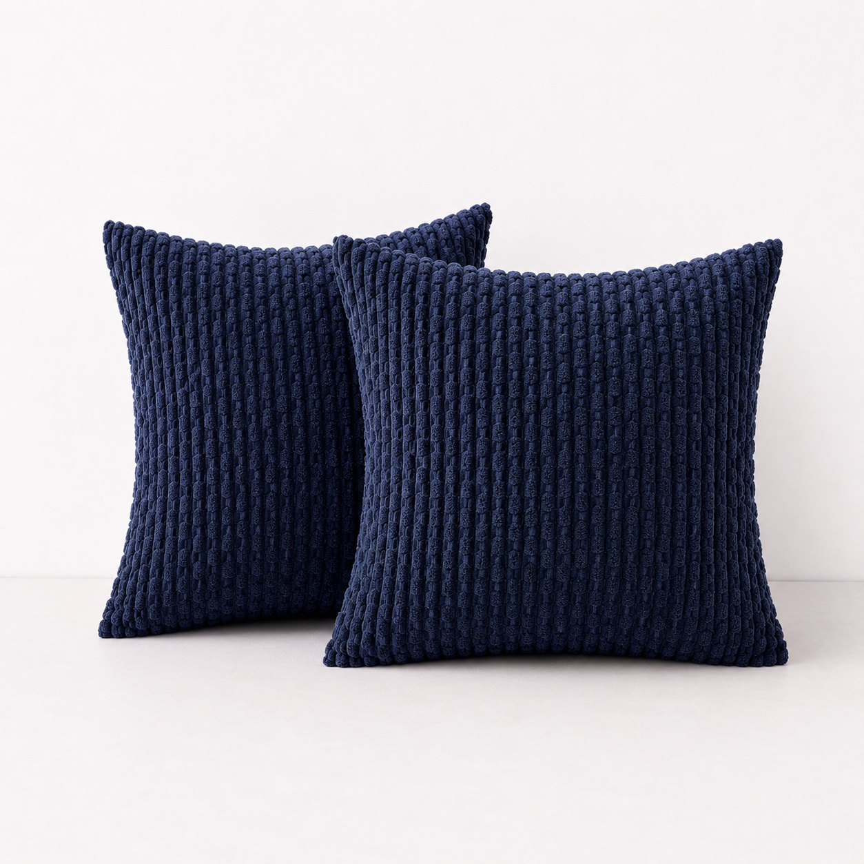 Rustic Textured Throw Pillow Covers- Blue