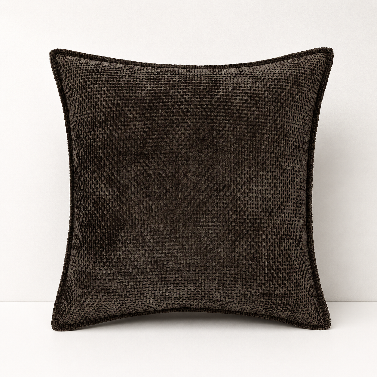 Luxury Chenille Throw Pillow Covers- Brown