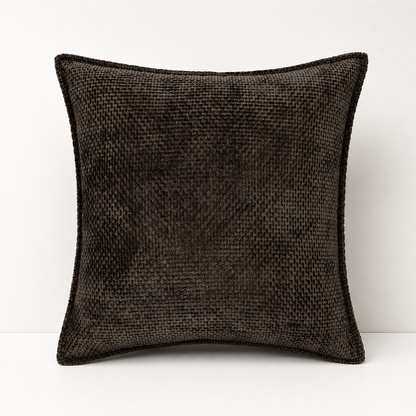 Luxury Chenille Throw Pillow Covers- Brown
