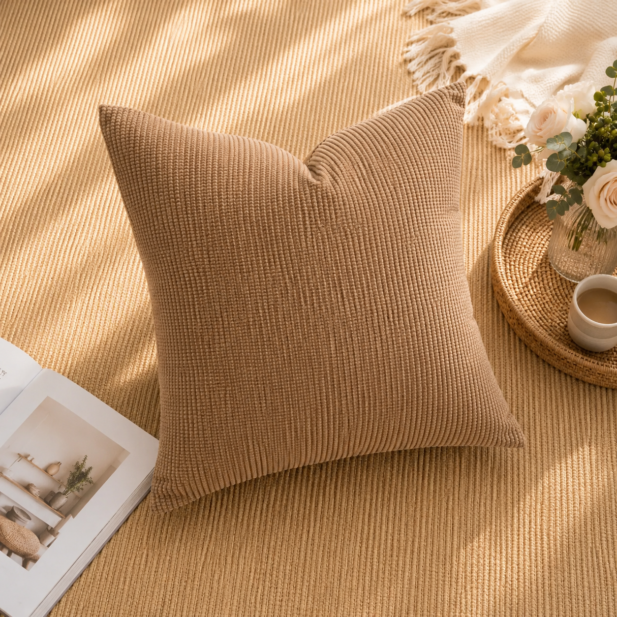 Neutral Textured Accent Pillow Cover