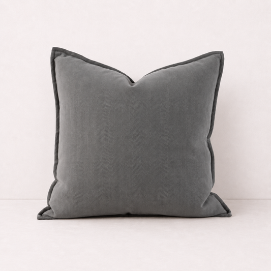 Solid Sofa Pillow Cover Case- Grey