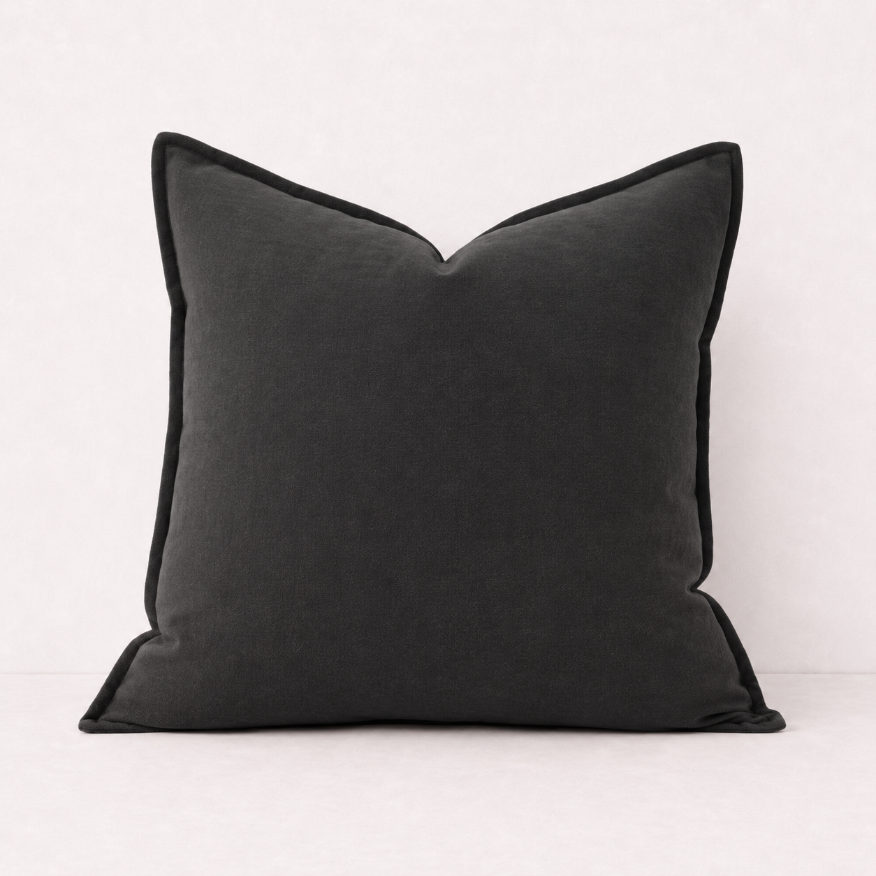 Solid Sofa Pillow Cover Case- Black