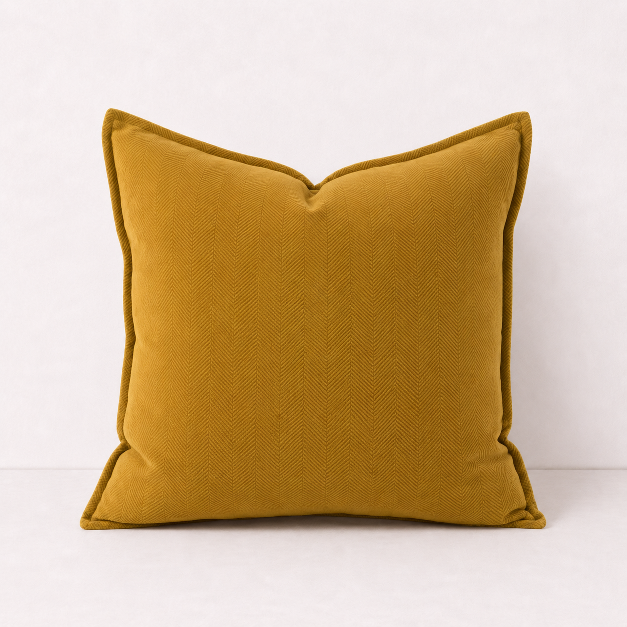 Solid Sofa Pillow Cover Case- Mustard