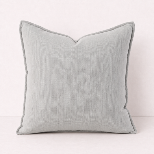 Solid Sofa Pillow Cover Case- Silver
