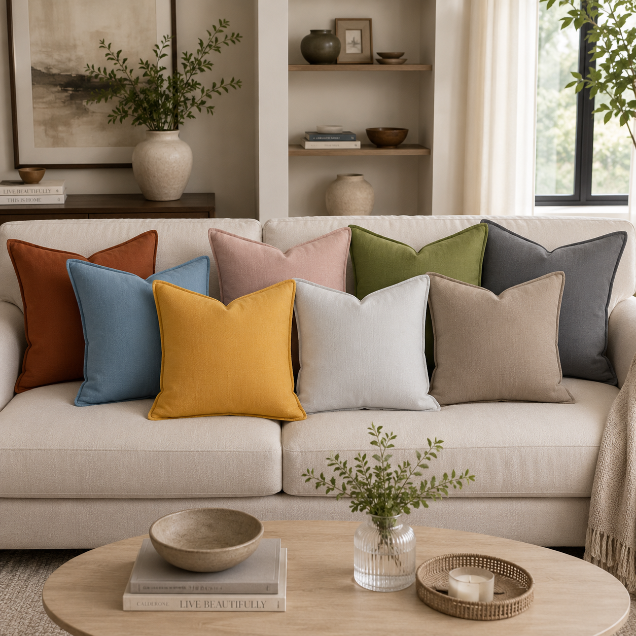 Solid Sofa Pillow Cover Case- Light Grey