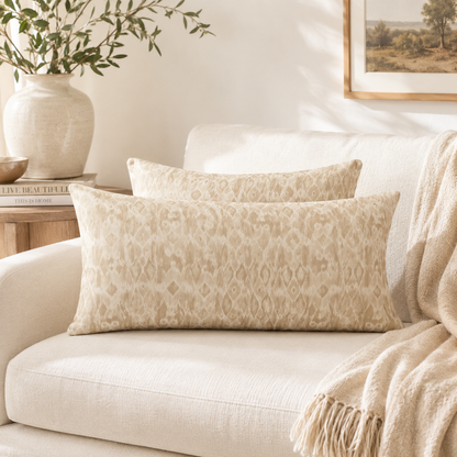 Stone Organic Pattern Decorative Pillow Cover - Beige