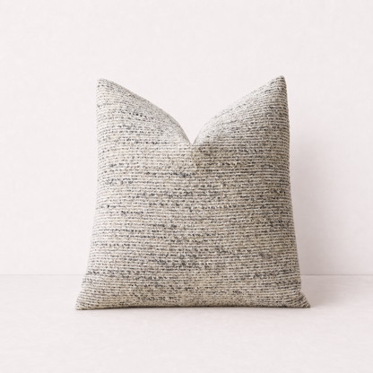 Soft Chenille Stripe Pillow Cover- Light Grey