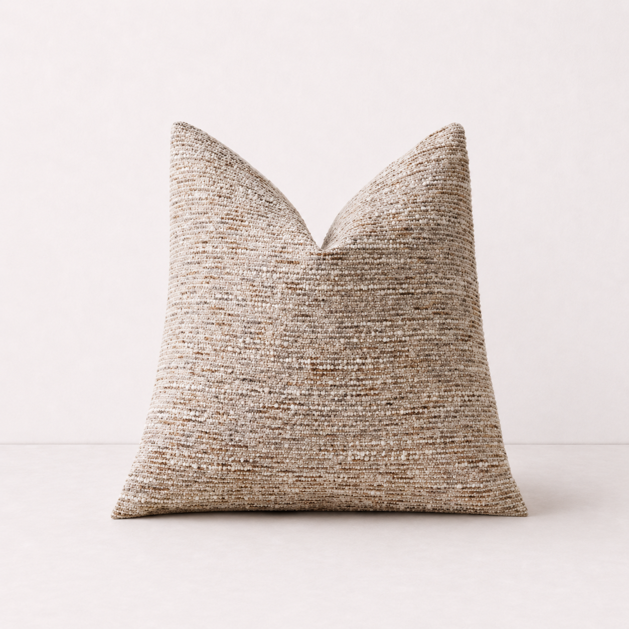 Soft Chenille Stripe Pillow Cover- Light Camel