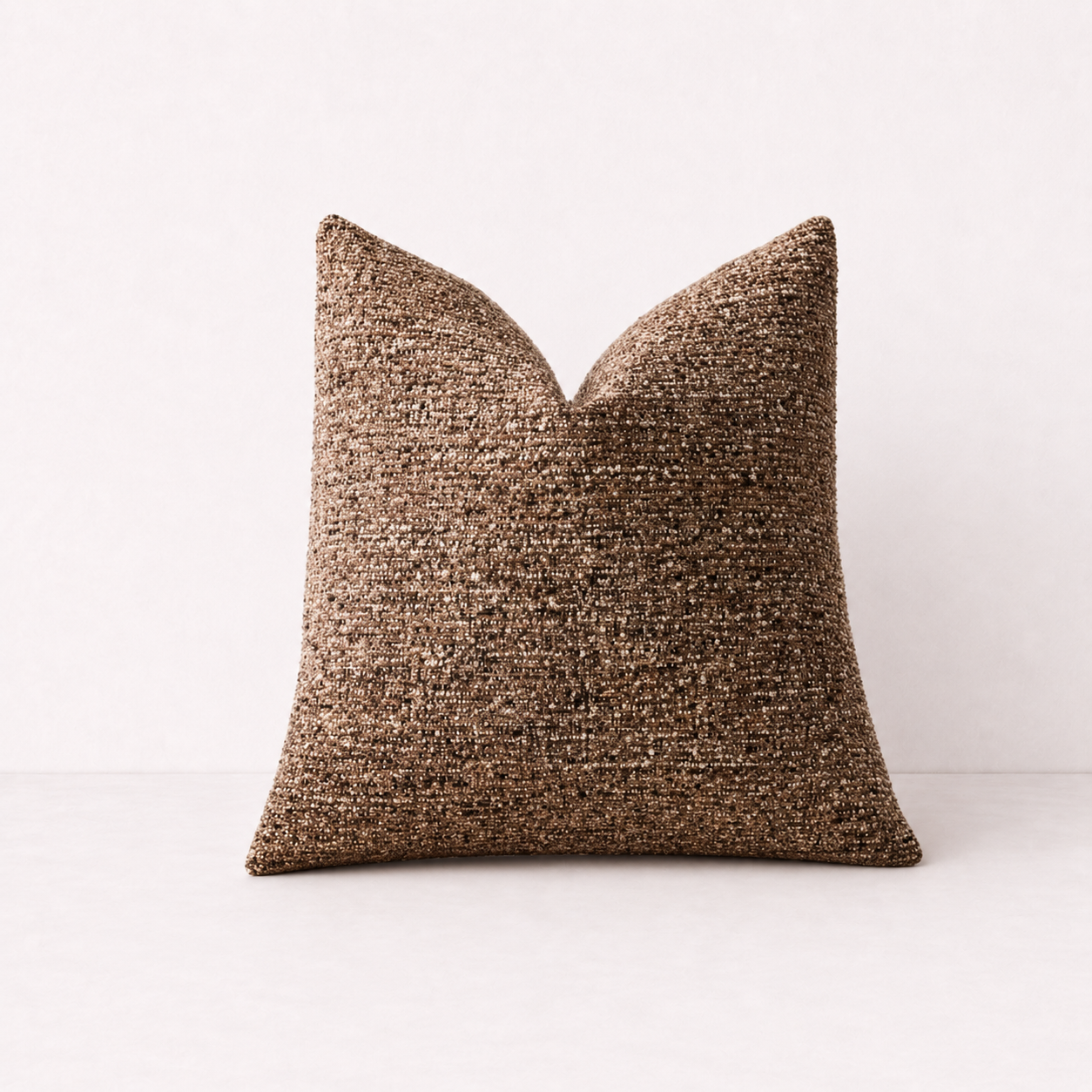 Soft Chenille Stripe Pillow Cover- Brown