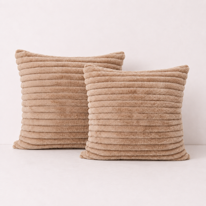 Velvet Ridge Ribbed Pillow Cover