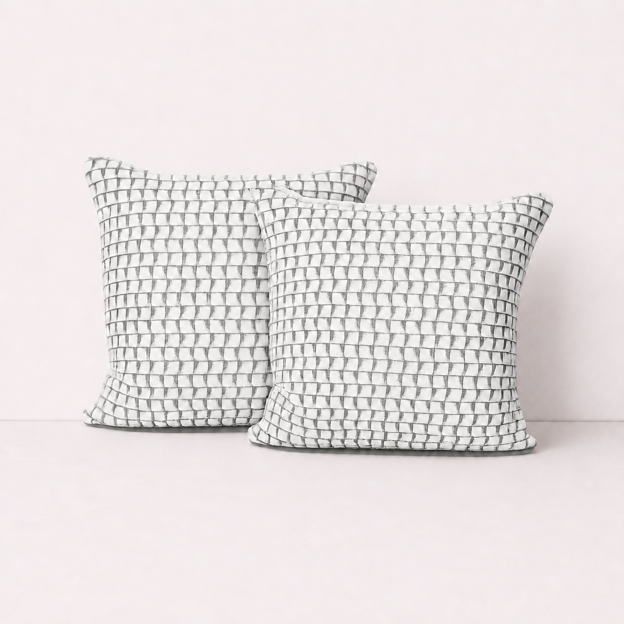 Modern Grid Textured Pillow Cover